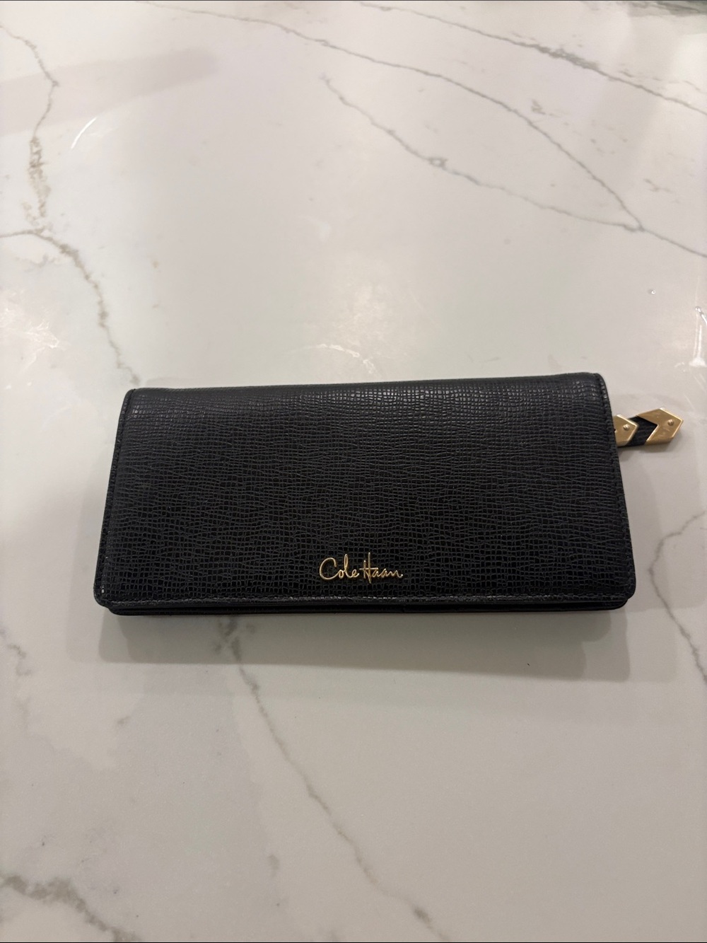 Cole Haan Black Textured Leather Wallet